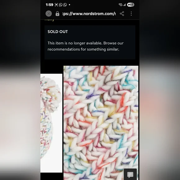 New, Roxy Multi Colored Beanie With Pom-Pom. Firm On Price - Picture 3 of 10